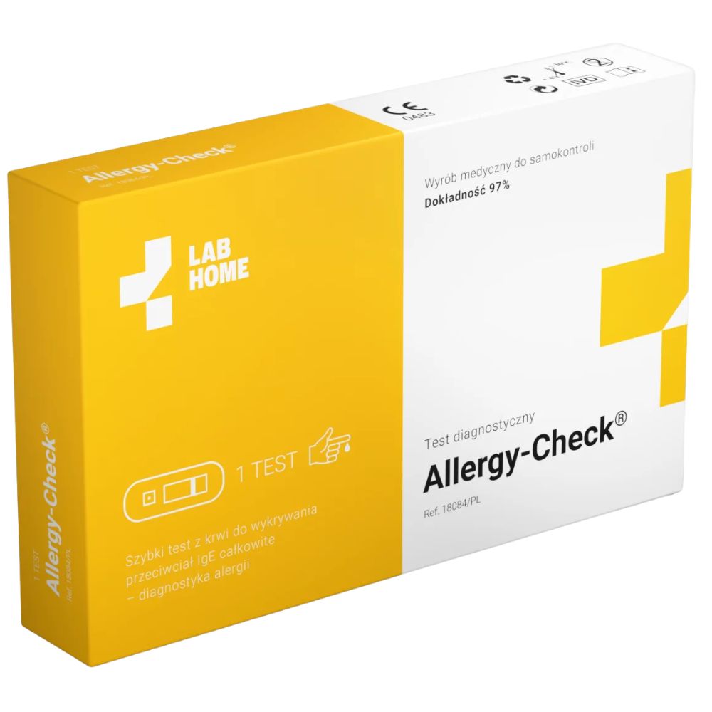 Domowy test na alergię i pasożyty IgE 1 test LABHOME Allergy-Check - zestaw