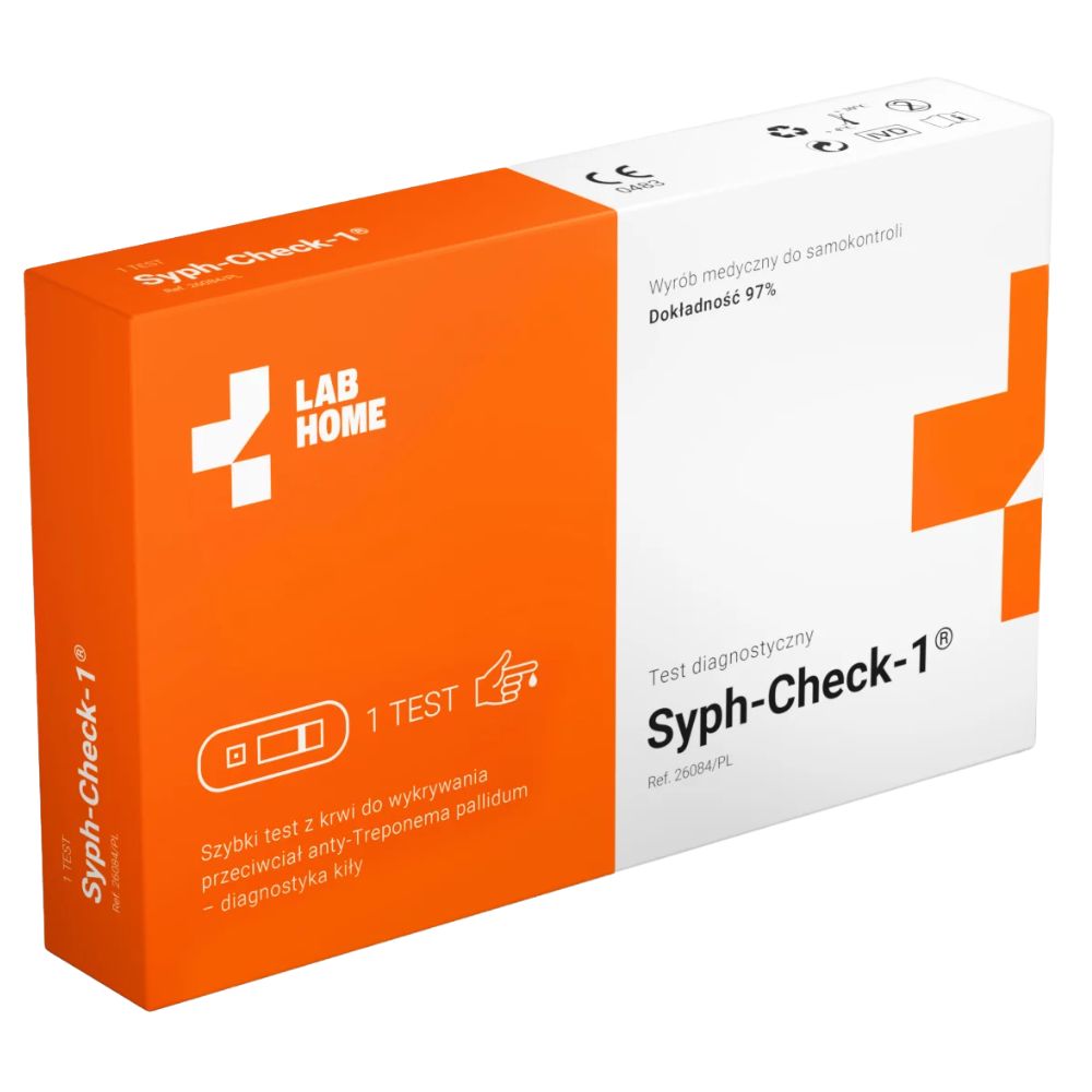 Szybki domowy test na kiłę z krwi LABHOME Syph-Check-1 - zestaw
