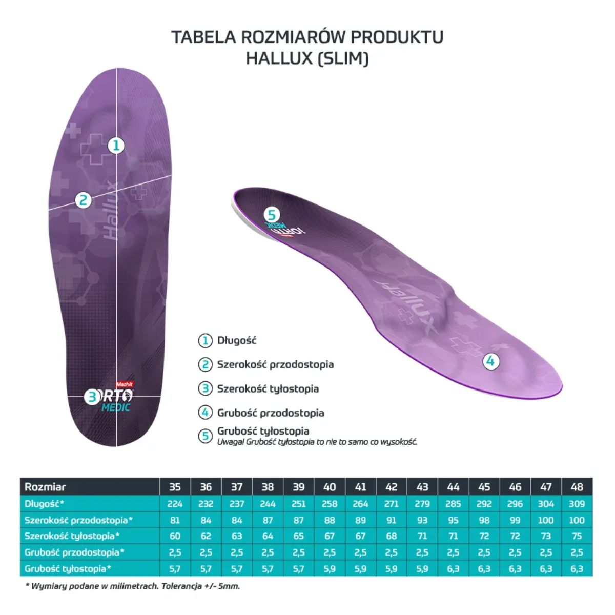 Wkładki do butów na haluksy, paluch koślawy - 40