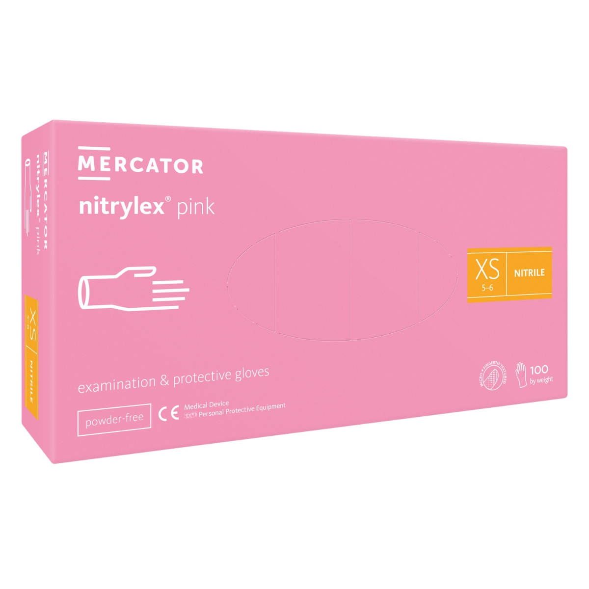 Rękawice nitrylowe w kolorze różowym - Nitrylex Pink Mercator Medical - XS