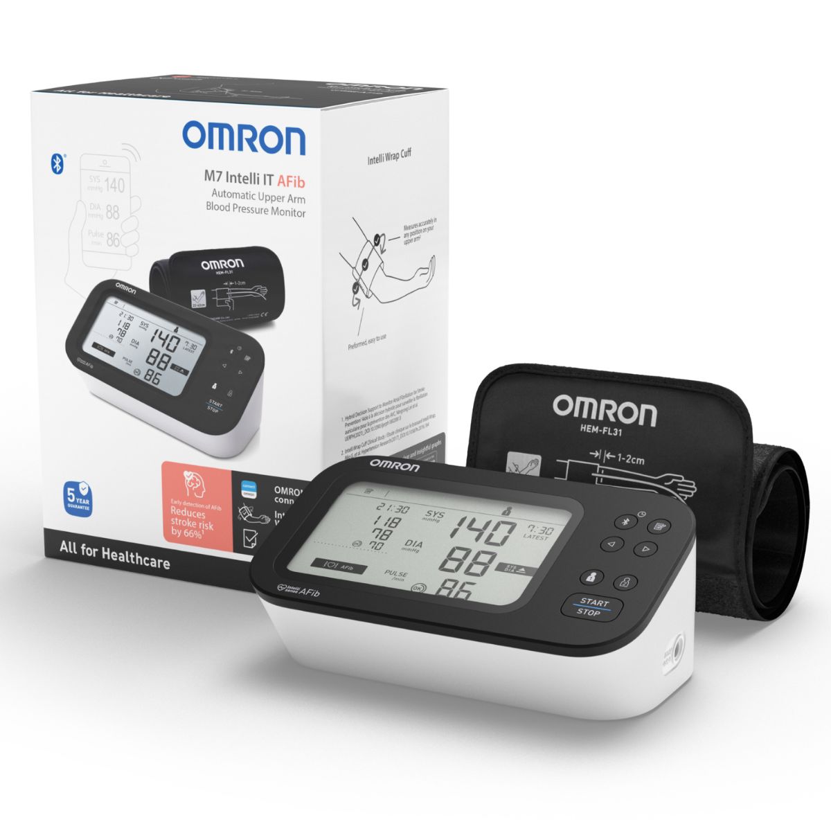 Omron M7 Intelli It AFib Ciśnieniomierz naramienny automatyczny HEM-7380T1-EBK