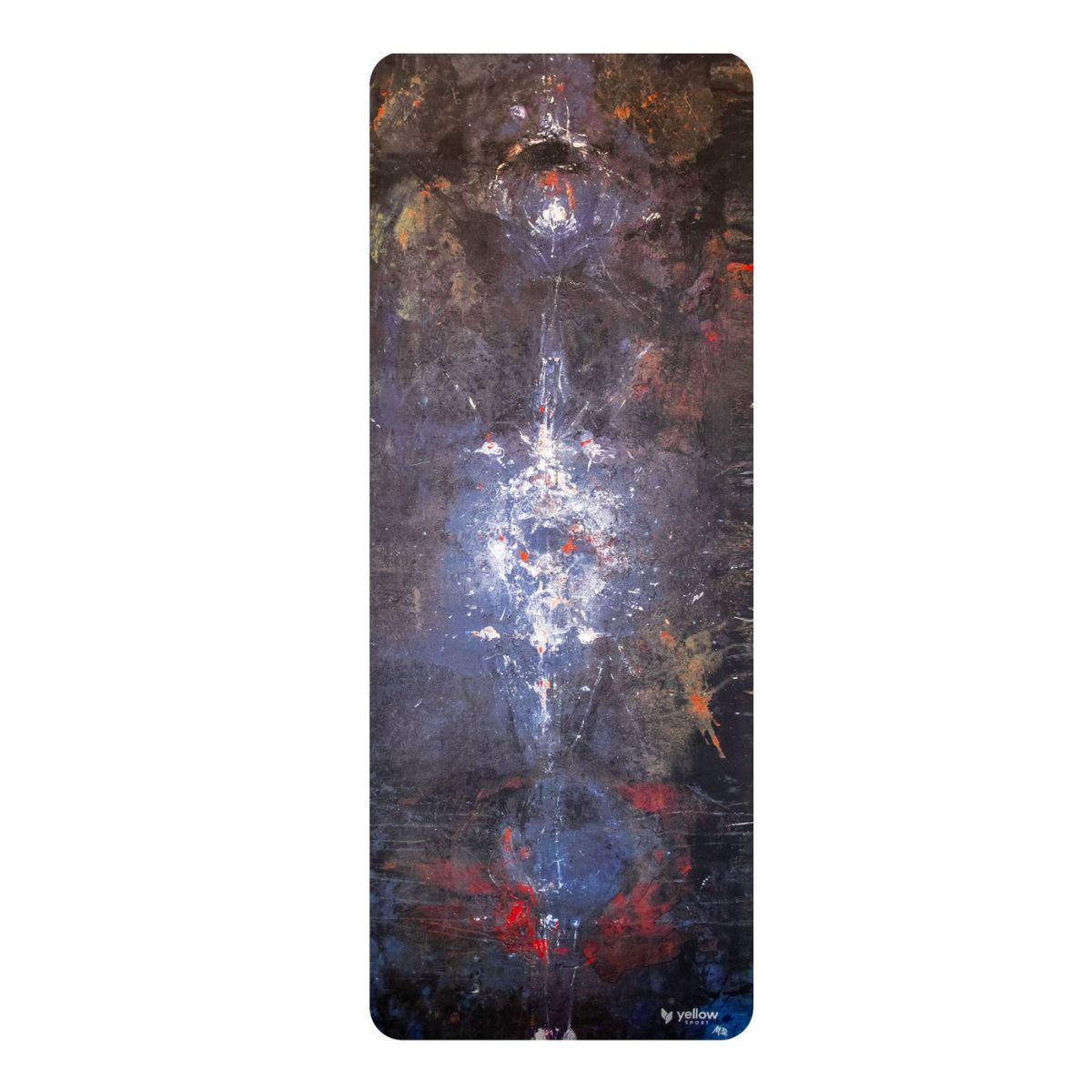 Yellowsport Mata do jogi z mikrofibrą - wzór medytacyjny z kauczuku