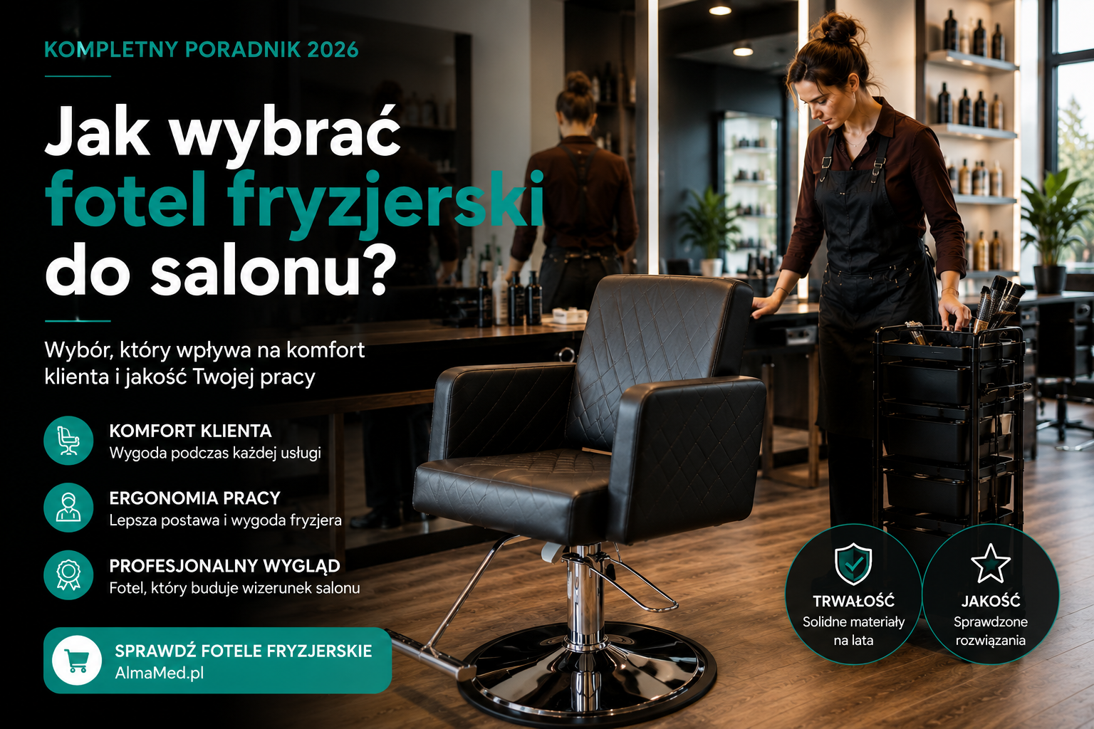 Jak wybrać fotel fryzjerski do salonu? Praktyczny poradnik dla właścicieli salonów