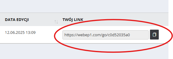 Utwórz link afiliacyjny - WebePartners