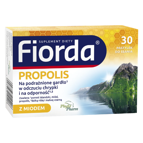 Fiorda Propolis z Miodem, pastylki do ssania 30 szt.