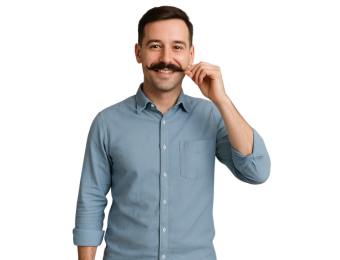 mężczyzna z wąsami